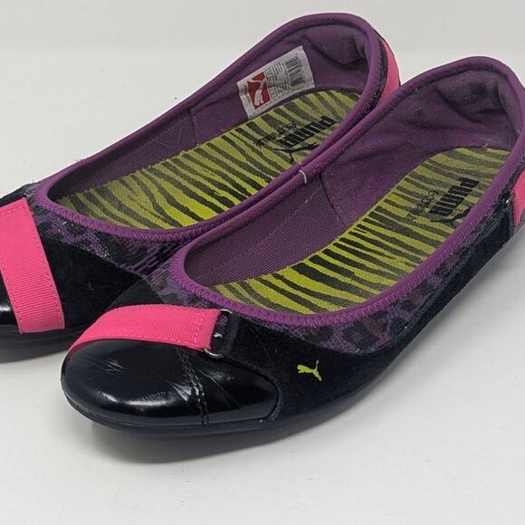 Puma Ballet Flats Puma Sport Lifestyle Bixley Animal Print Shoes Black Size 9 - Picture 11 of 13